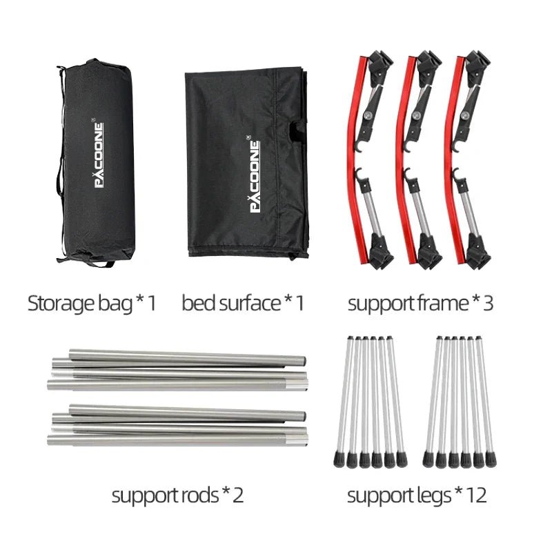 Lightweight Camping Cot Collapsible Sleeping Bed Black