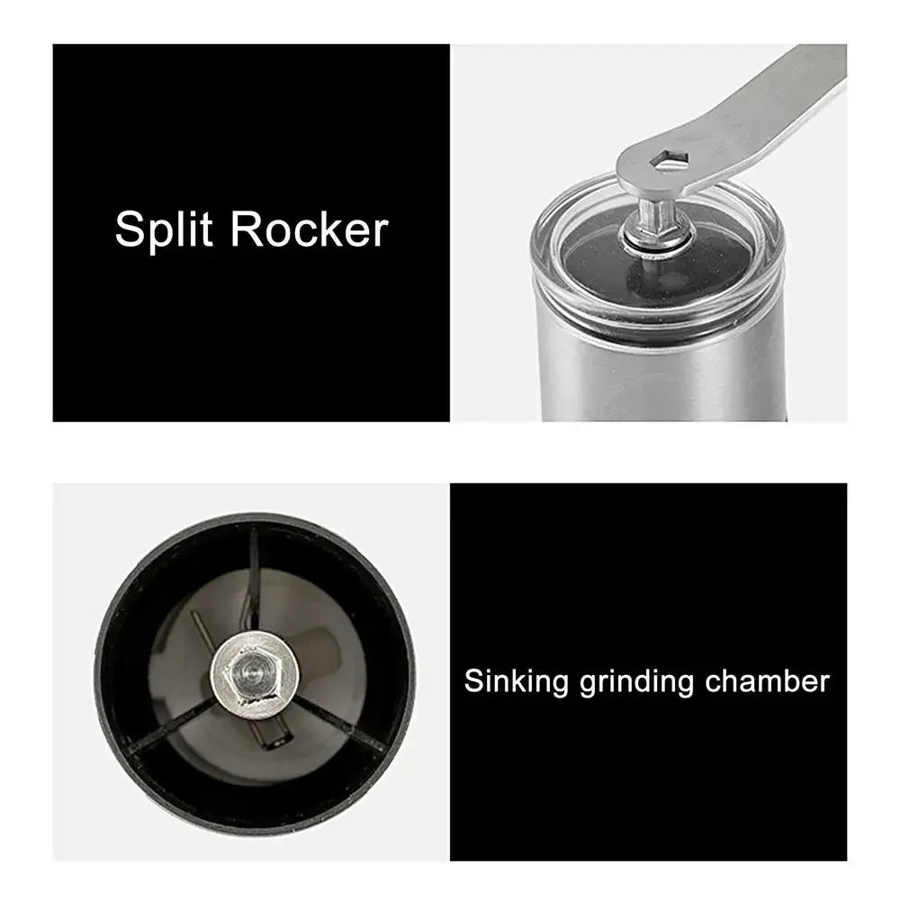 Manual Coffee Grinder Adjustable Burr Hand Coffee Grinder Black