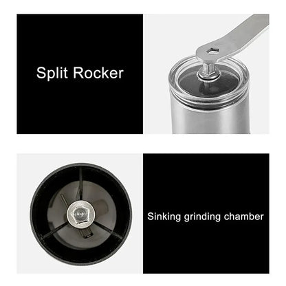 Manual Coffee Grinder Adjustable Burr Hand Coffee Grinder Black