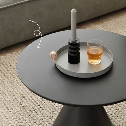 Elegance Defined: Handcrafted Round Metal Coffee Table in Small Black
