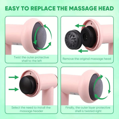 Wireless Handheld Body Massager Cordless Charging Pink