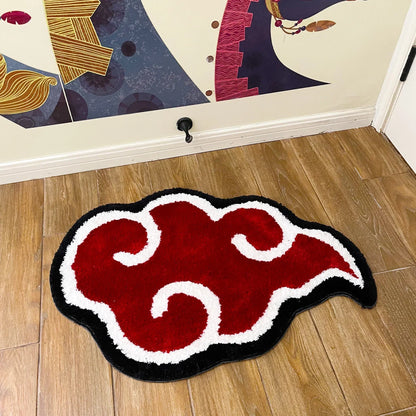 Anime Red Cloud Handmade Doormat - Anti-Slip, Acrylic Tufted Rug for Stylish Home Entryways