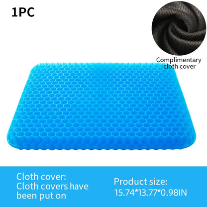 3D Honeycomb Gel Seat Cushion Breathable Cooling Pad Blue