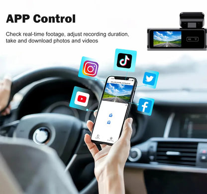 4K Dual Lens Dash Cam with Night Vision