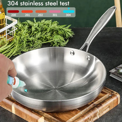 28cm Stainless Steel Non-Stick Frying Pan Uncoated Cookware Silver