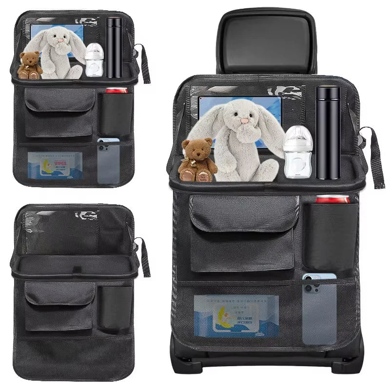 2Pcs Car Seat Back Storage Bag Multi-Pocket Backseat Organizer Black