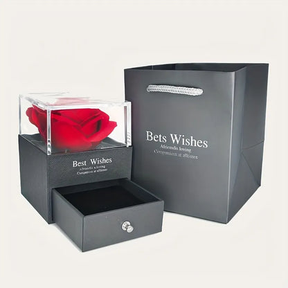 Red Zircon Pendant Necklace in Rose Gift Box