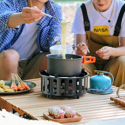 7-Core High-Power Camping Gas Stove Black