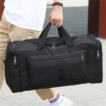 Travel Duffel Nylon Bag for Men and Women (Black)
