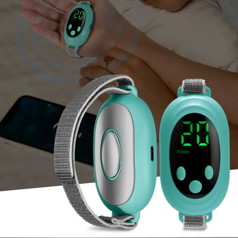 Microcurrent EMS Sleep Aid Device Palm Pulse Massager Blue