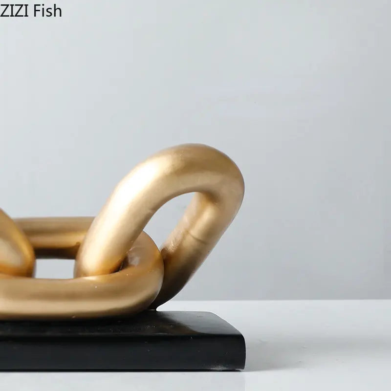 Elegant Chain Ceramic Resin Sculpture Statue
