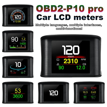P10 Pro Head Up Display HUD OBD2 Digital On Board Black