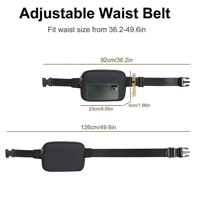 Women Waist Bag Waterproof Crossbody Chest Fanny Pack (Black)