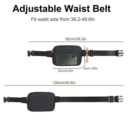 Women Waist Bag Waterproof Crossbody Chest Fanny Pack (Black)