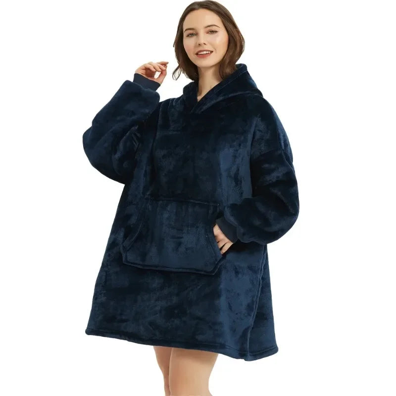 Oversized Plush Blanket Hoodie