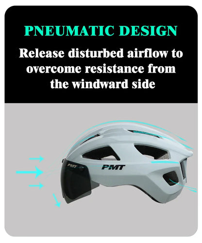Ultralight Bicycle Helmet with Magnetic Windproof Lenses