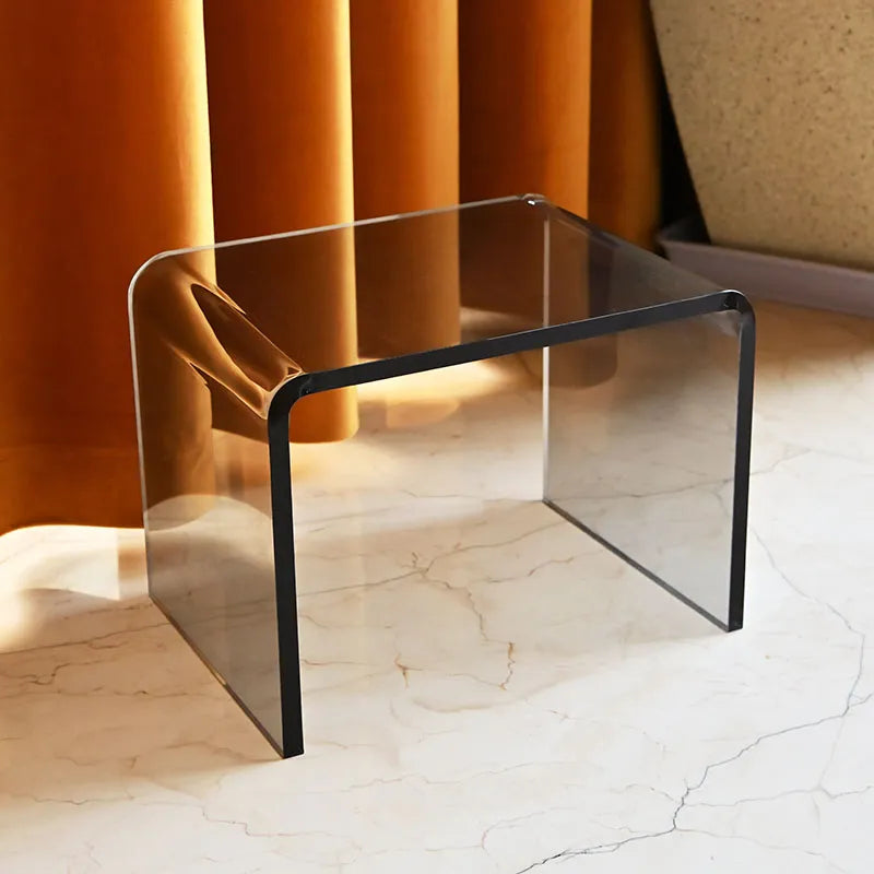 Transparent Acrylic Mini Side Table & Shoe Changing Stool - Middle Color