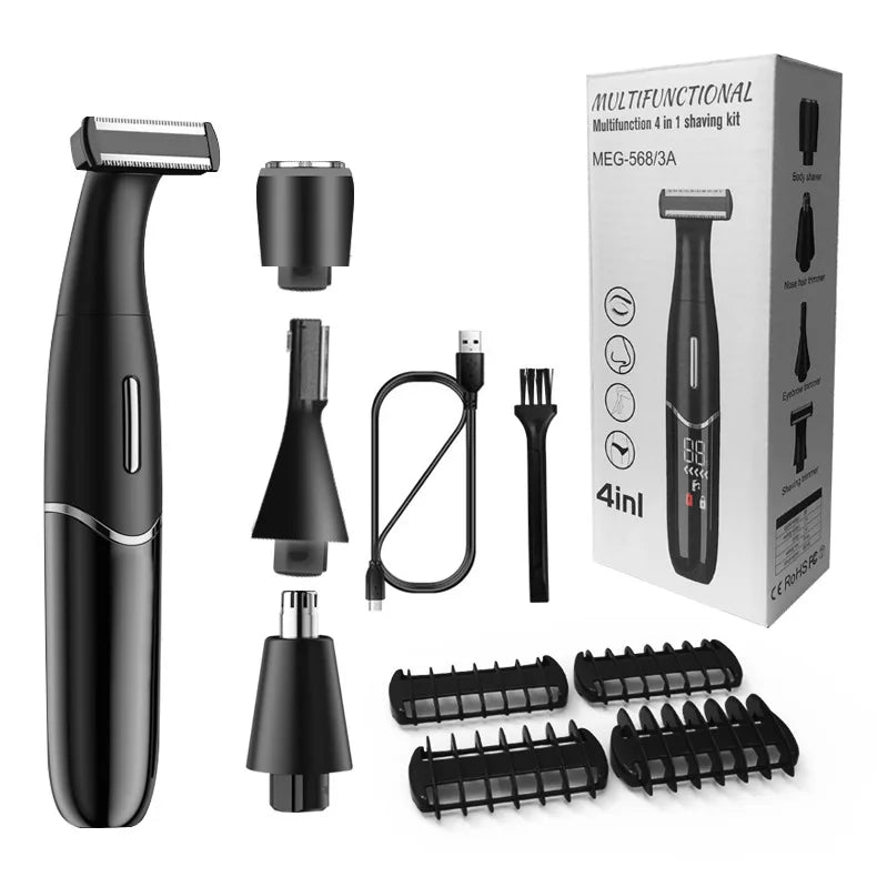Precision Body And Intimate Area Shaver USB C Rechargeable Wet & Dry Black