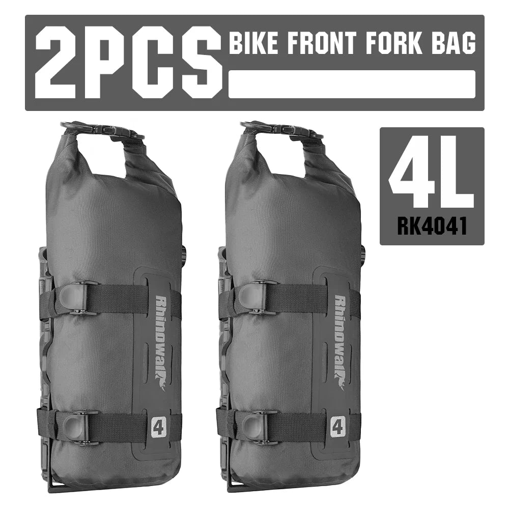 Waterproof 4L Bike Front Fork Bag PC Set with Mounting Base Black
