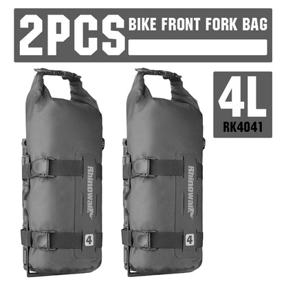 Waterproof 4L Bike Front Fork Bag PC Set with Mounting Base Black