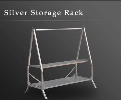 Portable Folding Outdoor Camping Storage Shelf 304 Stainless Steel Silver