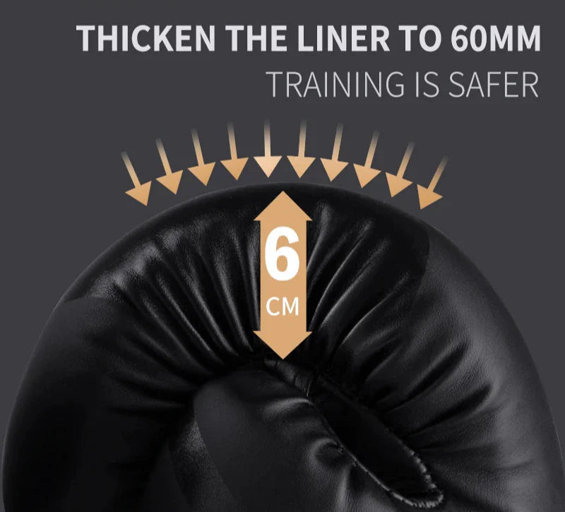 8oz PU Leather Boxing Gloves Unisex Training Gloves Black