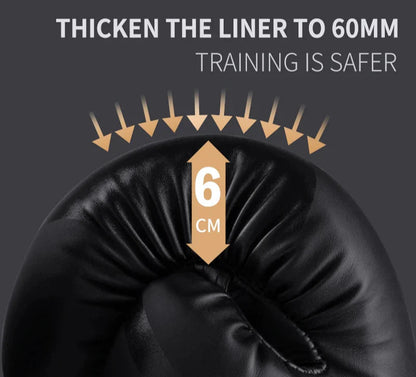 8oz PU Leather Boxing Gloves Unisex Training Gloves Black