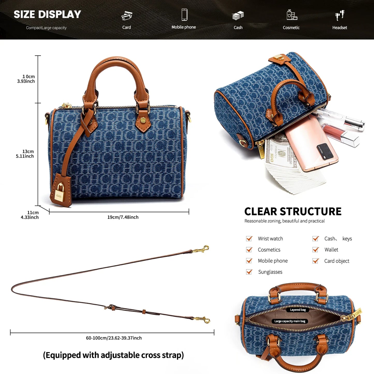 Women's Shoulder Bag PU Leather Saddle Design