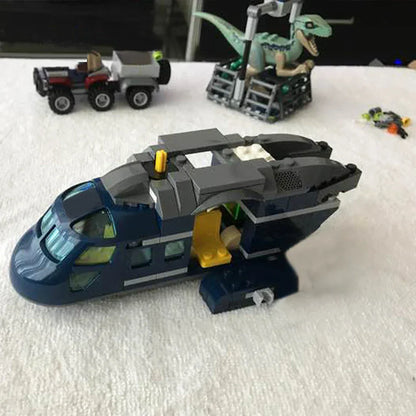 397pcs Dinosaur World Helicopter Tracking Dinosaurs