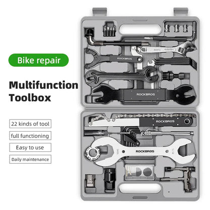 44-in-1 Bicycle Repair Tool Kit Maintenance Set Grey