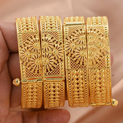 Ethiopian Gold Bangles Womens Wedding Jewelry Set