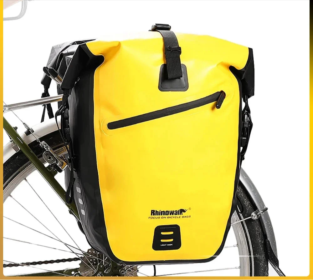 20L Rear Rack Bike Bag Waterproof Polyester Trunk Pannier Yellow