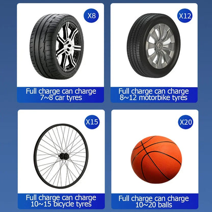 High-Precision Portable Air Pump Compressor Digital Tyre Inflator Black