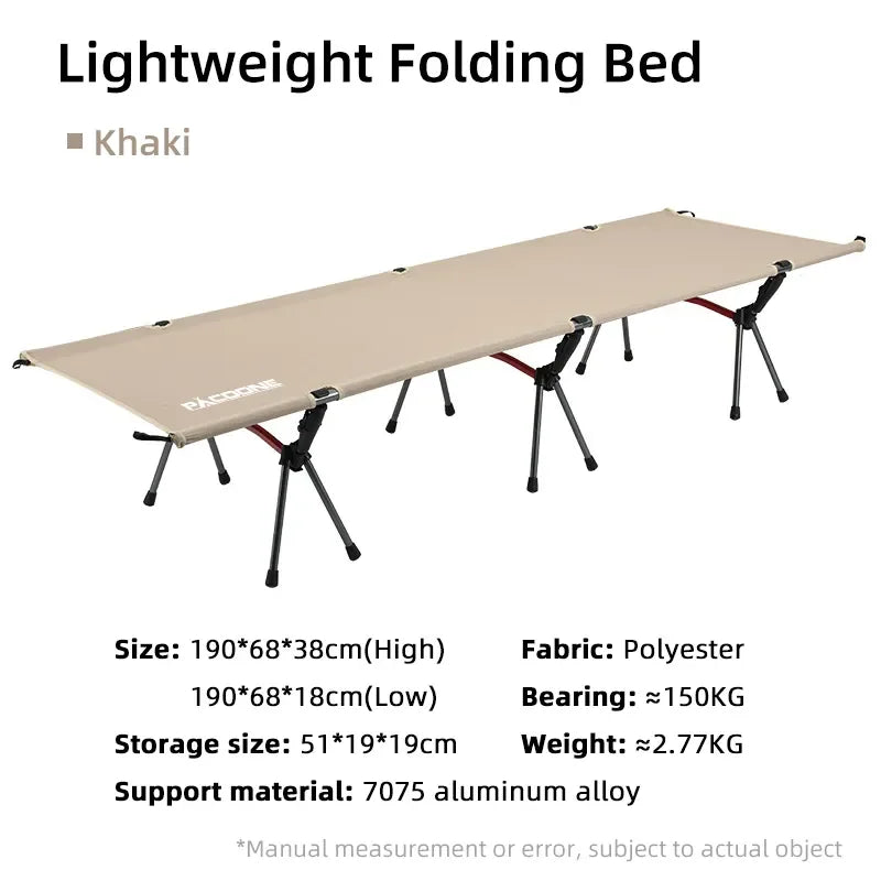 Portable Folding Camping Cot Outdoor Bed Khaki