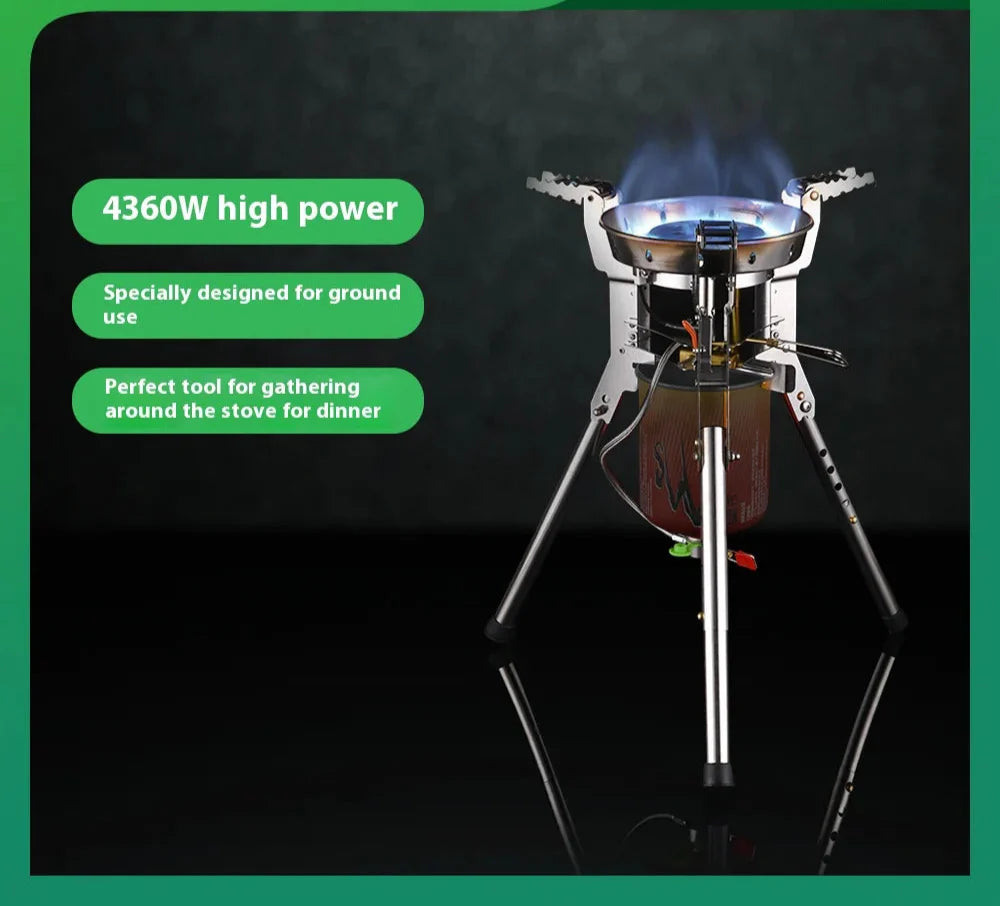 High Power Camping Burner 4360W Silver