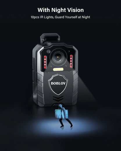 1080P Body Camera with 13-Hour Recording 64GB Black