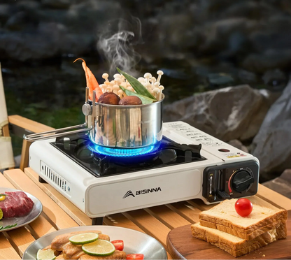 Camping Stove Cassette with 3-Layer Safety White