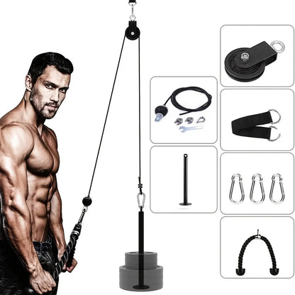 Nine-Piece Pulley Fitness Accessories Kit Black