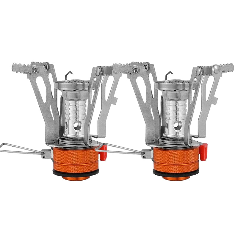 2PCS Mini Camping Gas Stove Orange