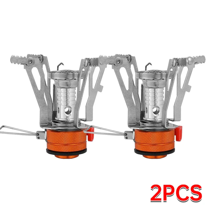2PCS Mini Camping Gas Stove Orange