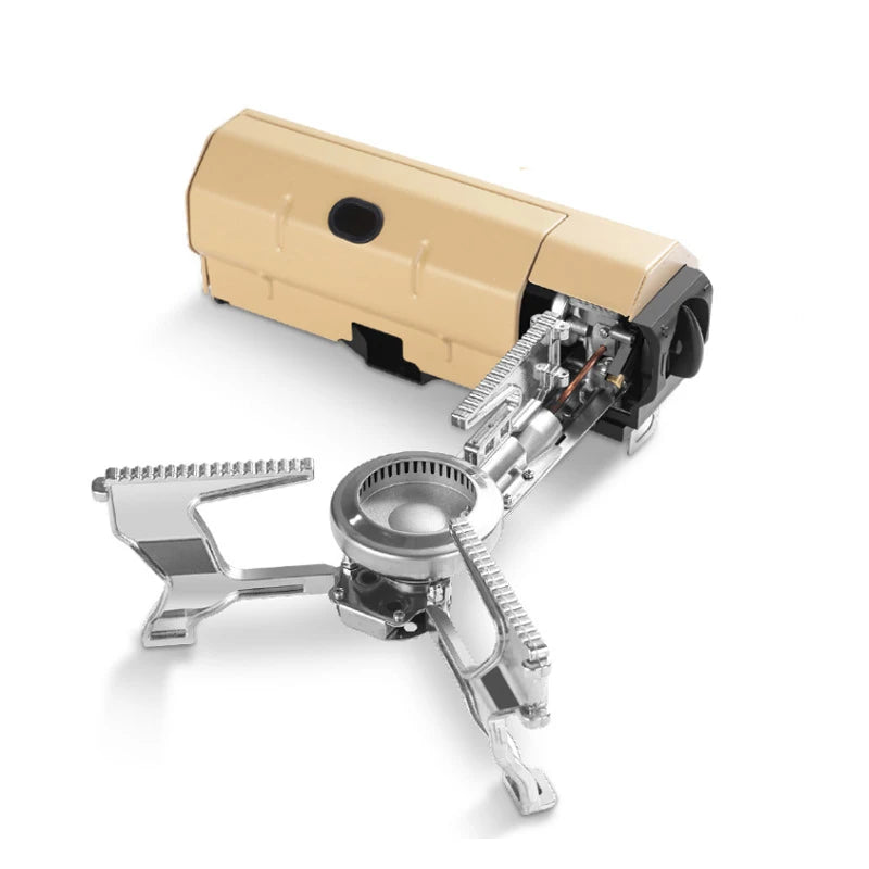 Camping Cassette Gas Stove 2600W Burner with Electronic Ignition Khaki