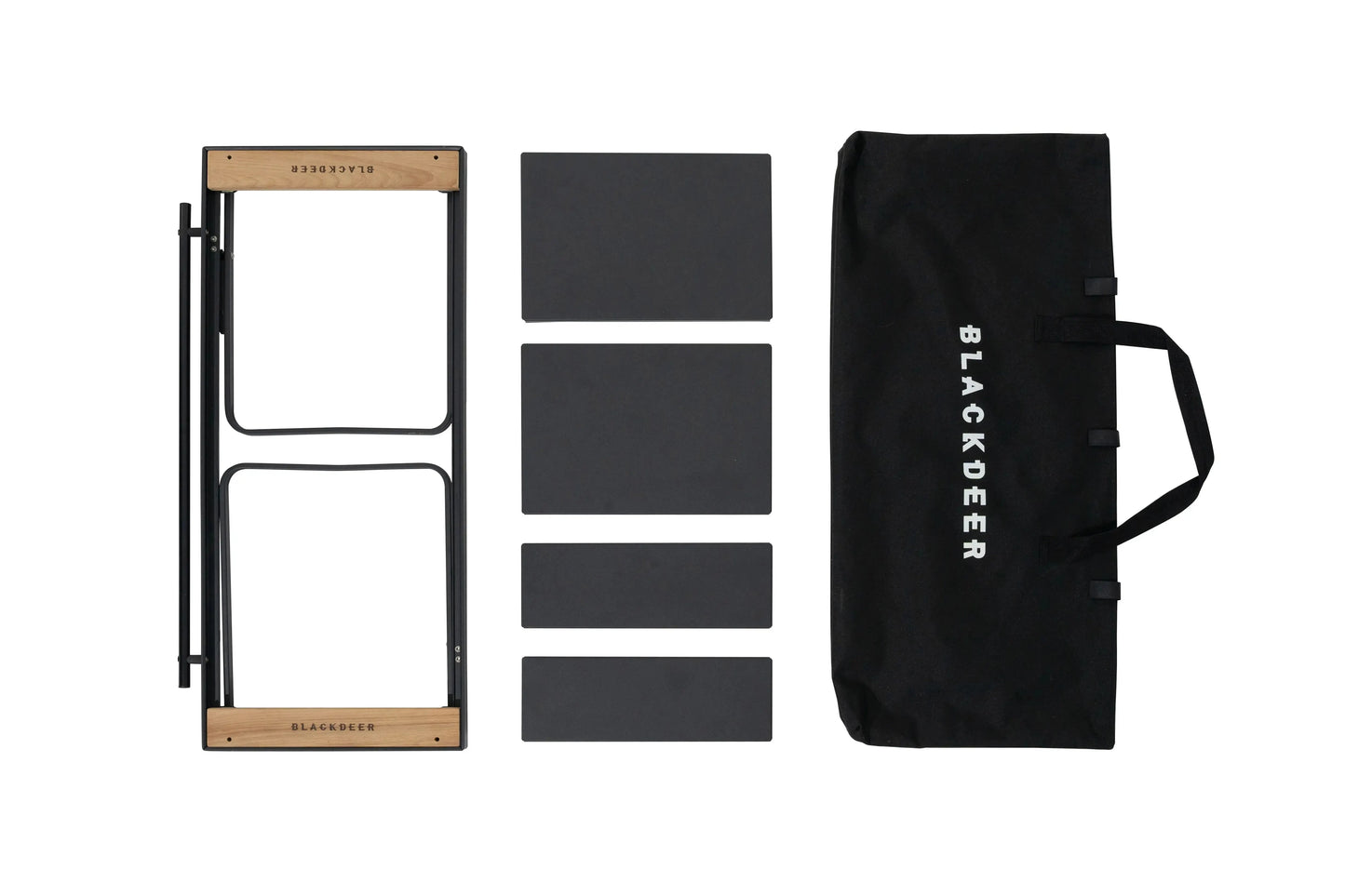 Camping IGT Folding Portable Wood And Grill Table Black