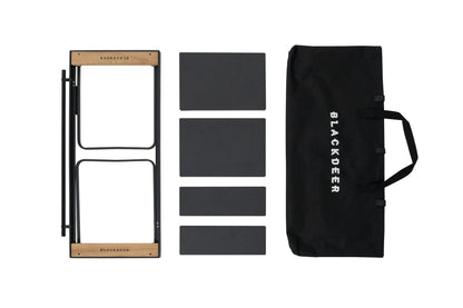 Camping IGT Folding Portable Wood And Grill Table Black