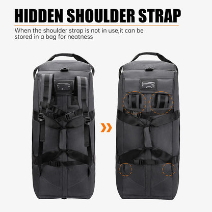 Roller Travel Duffel Bag with Fixed Casters Grey