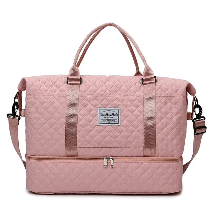 Duffle Gym Shoulder Lightweight Travel Bag (Pink)