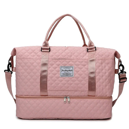 Duffle Gym Shoulder Lightweight Travel Bag (Pink)