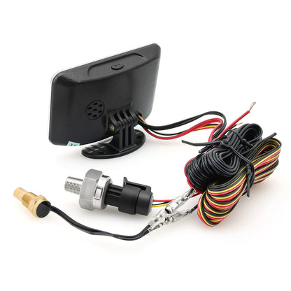 3 in 1 LCD Gauge Oil Temperature Water Temperature And Voltmeter Black