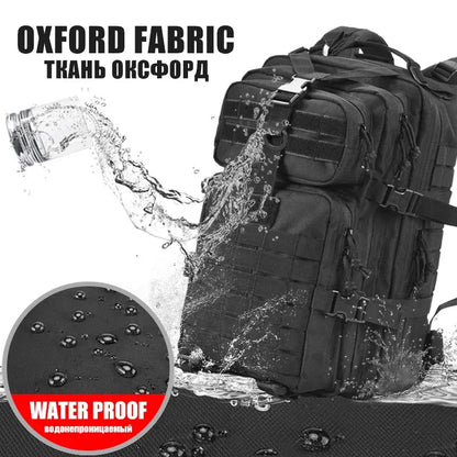 45L Tactical Assault Backpack – Waterproof Outdoor Rucksack Black