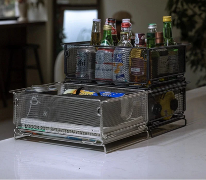 IGT Outdoor Table Unit Basket Storage Net Cage Silver