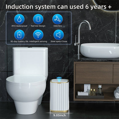 Smart Sensor Garbage Bin Kitchen Bathroom Toilet Trash Can Best Automatic Induction Waterproof Bin with Lid 10/15L